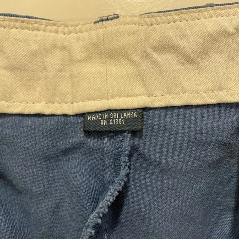 Polo Ralph Lauren Mens Blue Chino Shorts Size 35 Cotton Button Fly Casual Twill